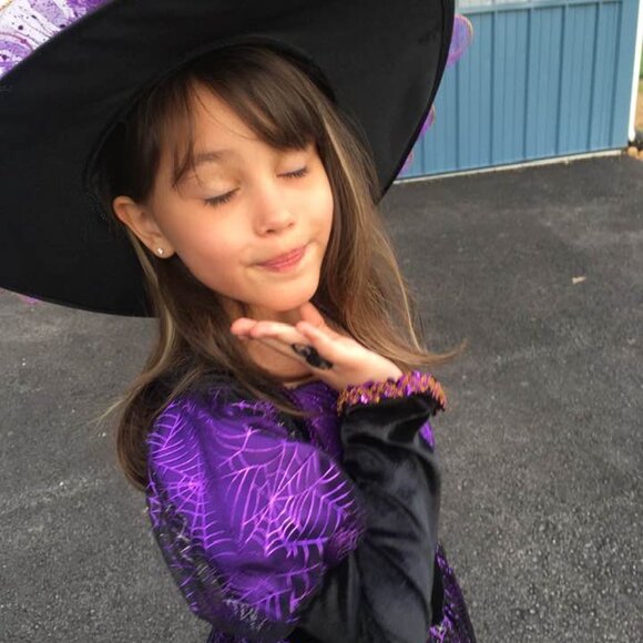 Chasing Fireflies Hallows Eve Spider Witch Purple Black Velvet Halloween Costume - Picture 15 of 16